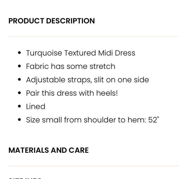 HP๐ Pink Lily A Beautiful Morning Turquoise Textured Midi Dress - Picture 5 of 6